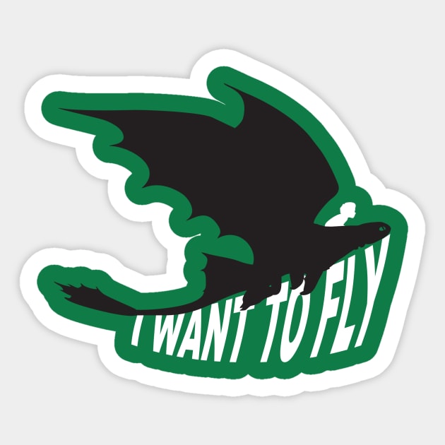 I want to fly Sticker by theinkcat